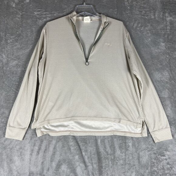 VTG LL Bean Freeport Maine Long Sleeve 1/2 Zip Jersey Geometric Back‎ Pocket L - Picture 1 of 8